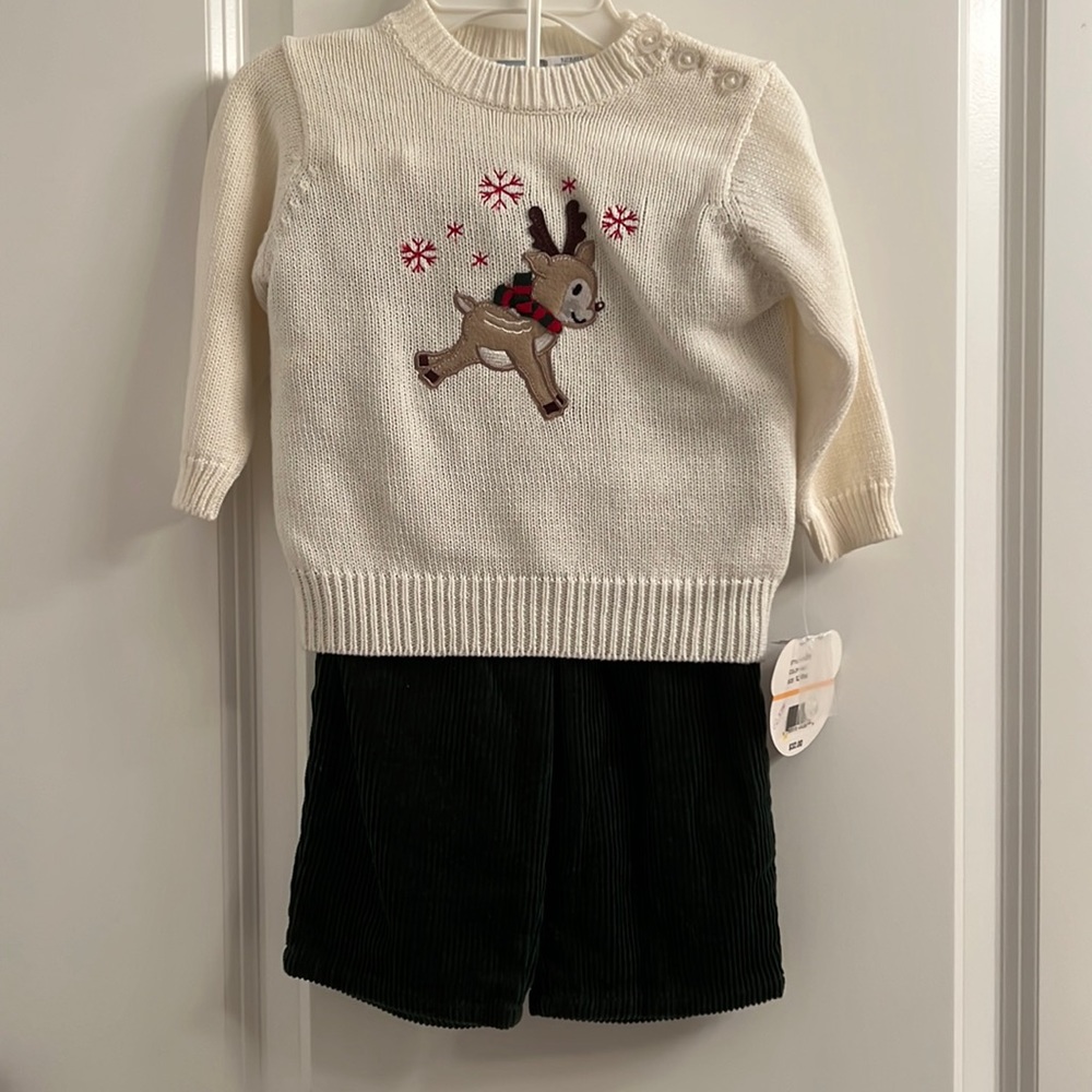 Cuddle Bear 2-Piece Outfit with Pants and Sweater Size 12 Months